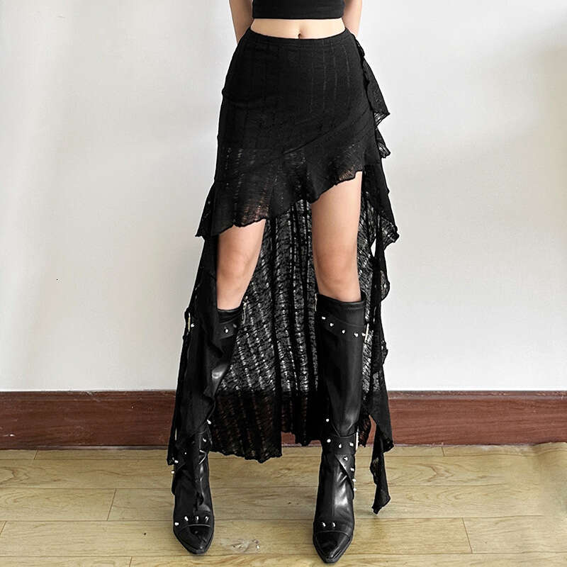 2025 Summer New Wave Pattern Irregular Slim Fit Sexy Versatile Women's Skirt b48