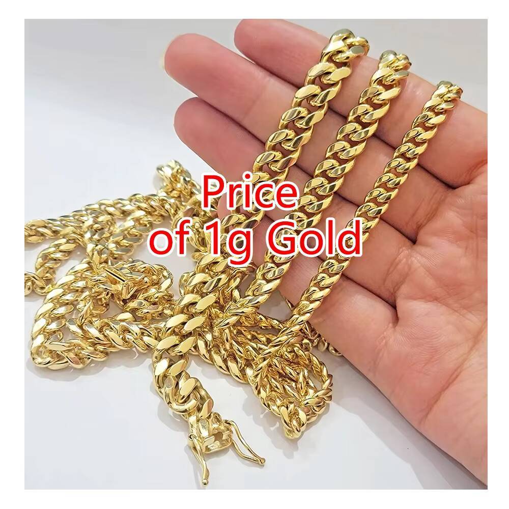 2025 New DE Wholesale 14K 18K Solid Real Gold 8MM Cuban Link Chain Bracelet Iced Out Hip Hop Necklace Fine Jewelry Men Women