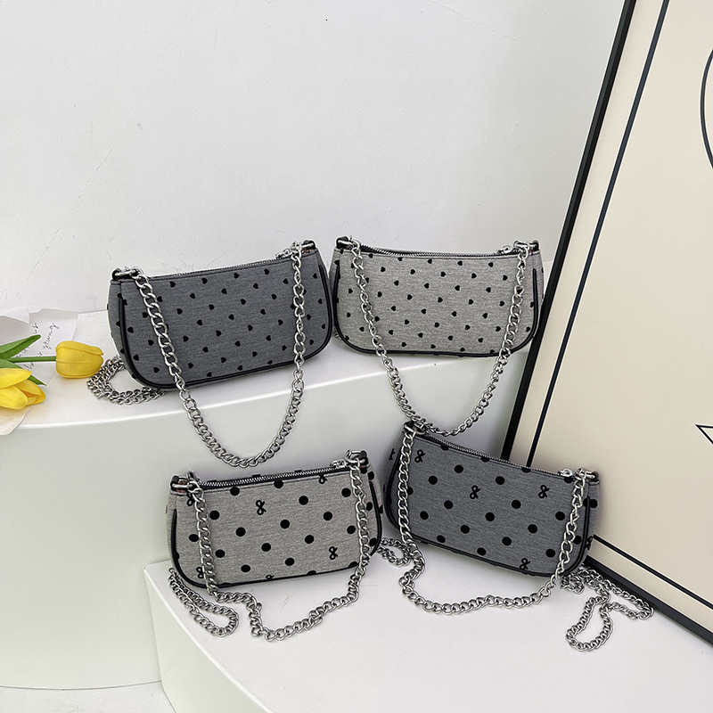 Luxury Brand Designer Bag Korean Style Trendy Polka Dot Bow Pillow Bag Fashionable Women's Bag Chain Embroidery Niche Single Shoulder Crossbody B