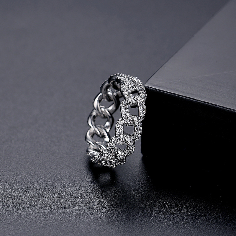 Jinse New Cuban Chain Design Commuter Designer Luxury Jewelry Jewelry Versatile Simple Hip-hop Unisex Ring Korean Fashion Jewelry