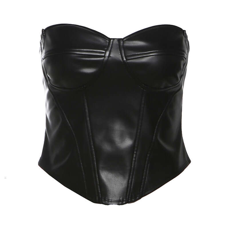 2024 Autumn Winter New Women's Solid Color Slim Street Fashion Off-Shoulder Wrap Chest Backless Vest 613