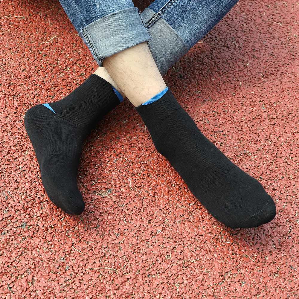 5 Pairs/Lot Mens Casual Sports Socks Fashion Hot Sale Pure Cotton Mens Socks White Black Breathable Large Size Stockings 38-45 X250725