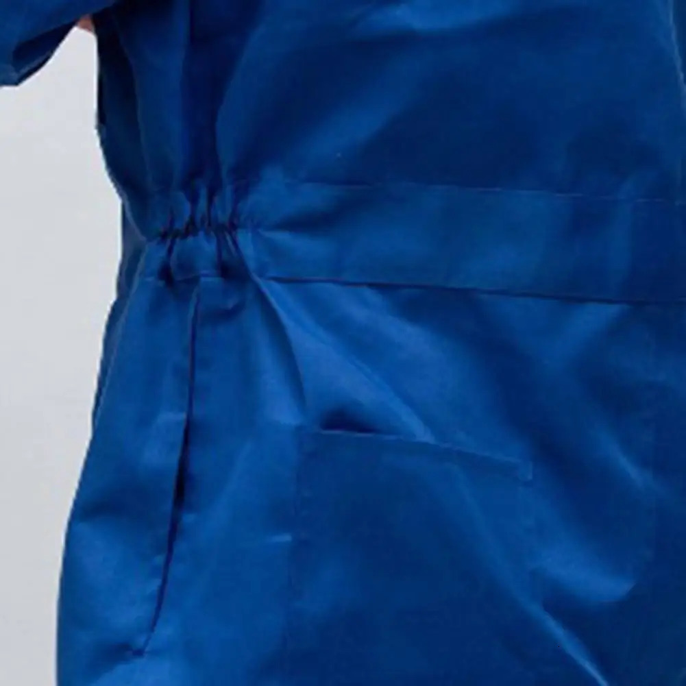 Unisex Work Overalls Hooded Drawstring Wearresistant Reflective Zipper Clothes Loose Pockets Safety Worker Coveralls 250725