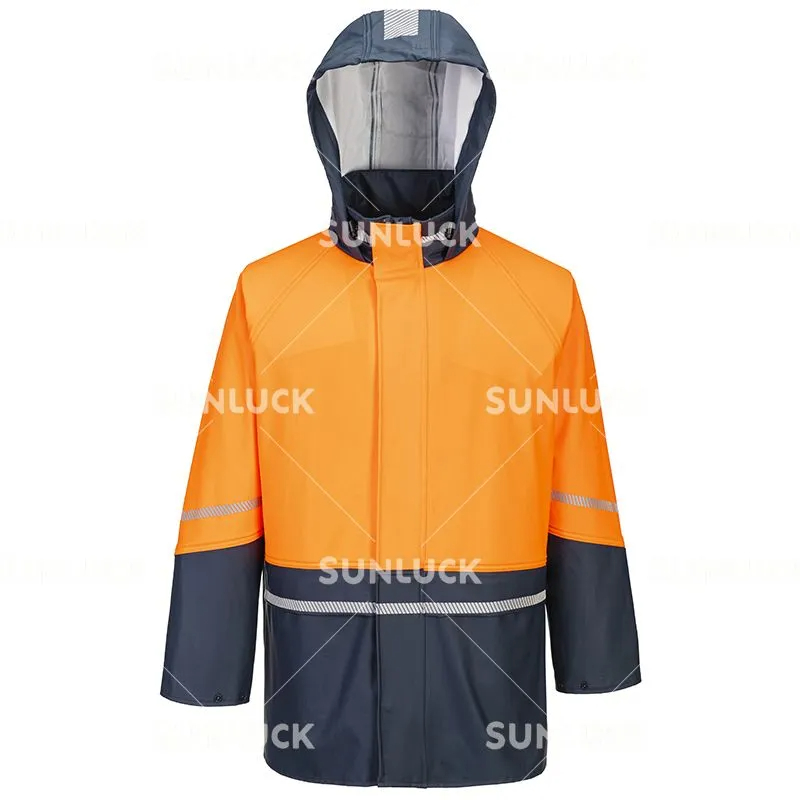 Fluorescent yellow/blue 340G half PU top jacket NO.YFZ-1