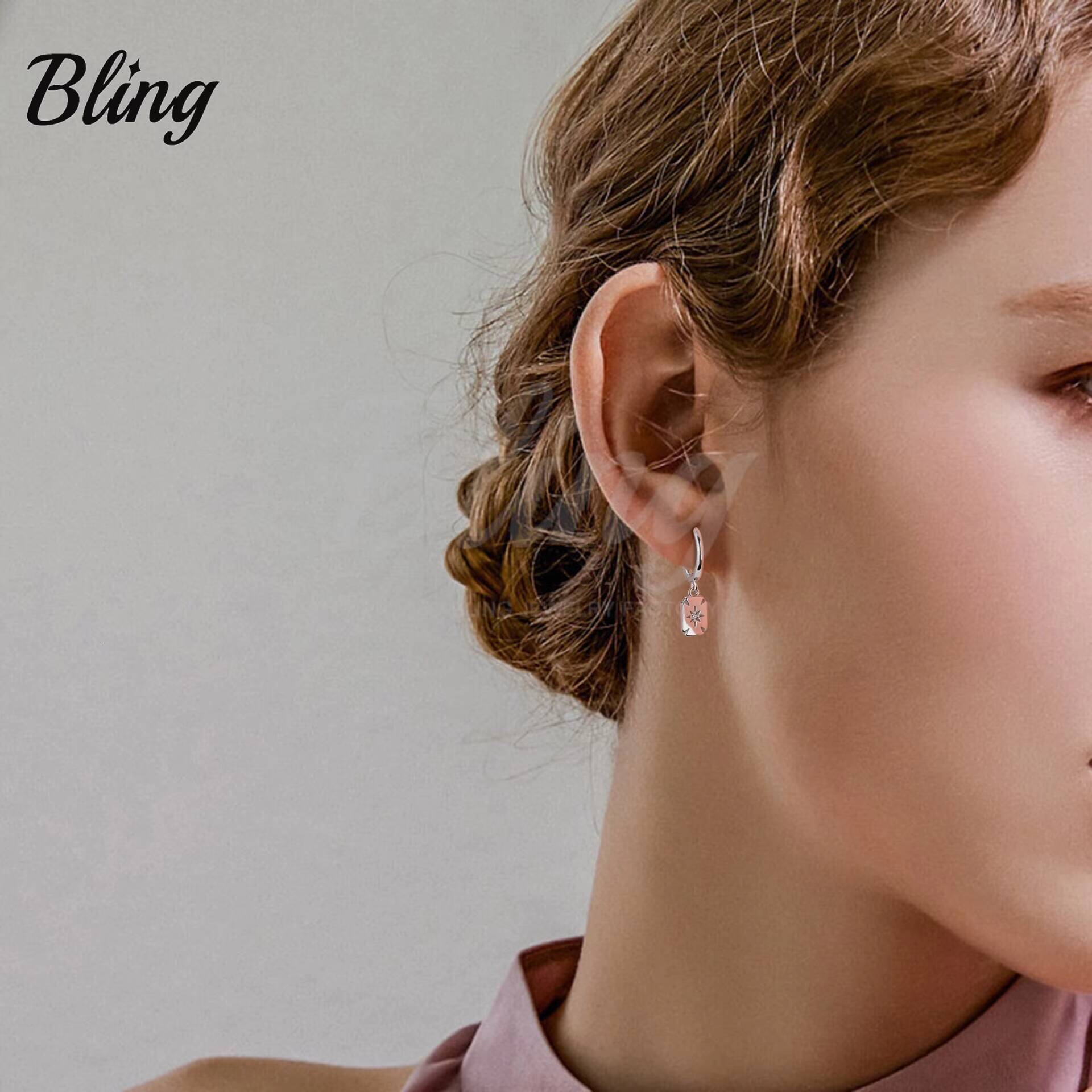 BLING Custom Diamond Moissanite Earrings S925 Sterling Silver Women Hoop Earrings Gold Plated Star Stud Earrings with Zircon