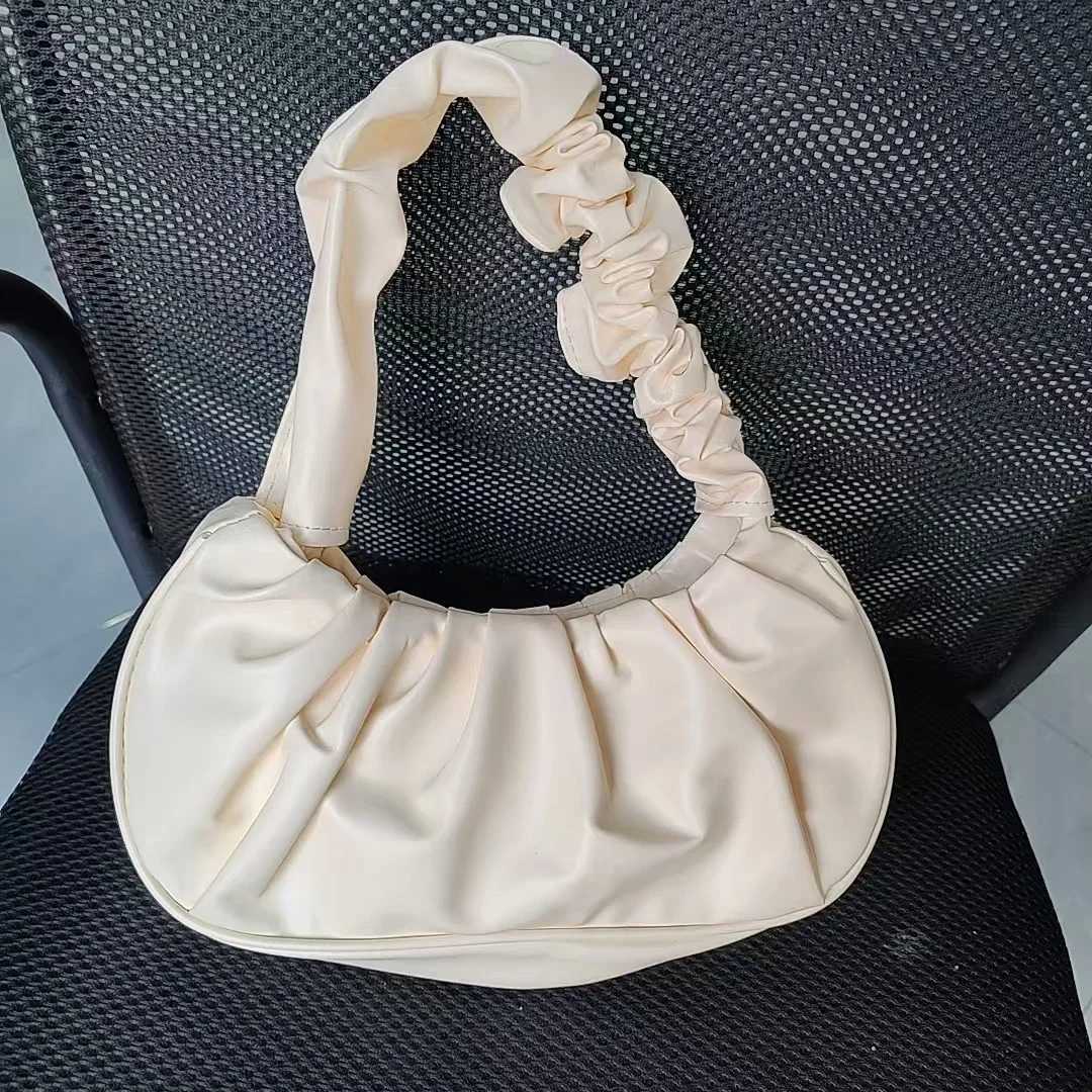 Fi Pleated Handlebags for Women PU Cloud Bags Leisure Armpit Bag Shopping Shoulder Bags Dumpling Handbag Fem Hand Bags Y250725