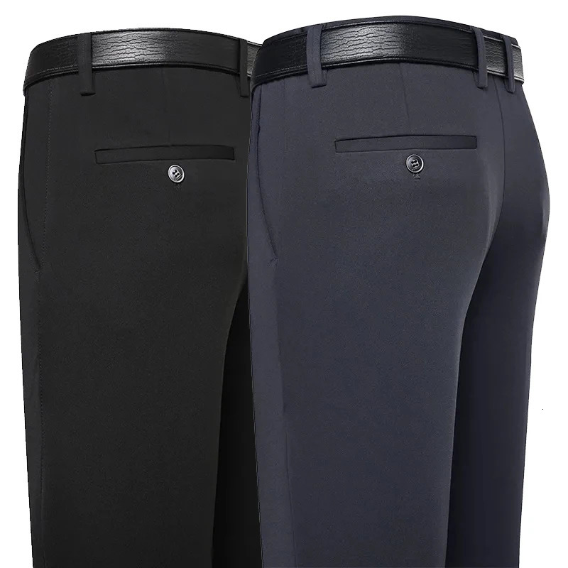 Mens Summer Spring Business Casual Pants Lightweight Dress Formal Suit Man Classic Khaki Grey Straight Trousers 250725