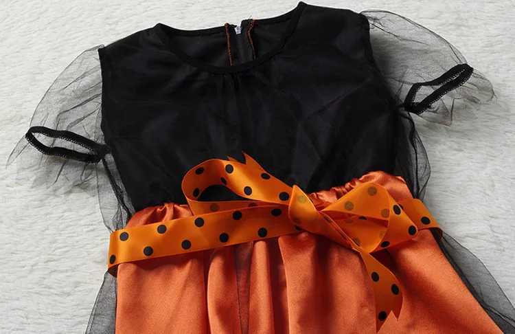 Girls Pumpkin Costume Kid Princess Pageant Dress Children Vampire Performance Elegant Clothes Witch Halloween Romper 12Y Outfits Z250725
