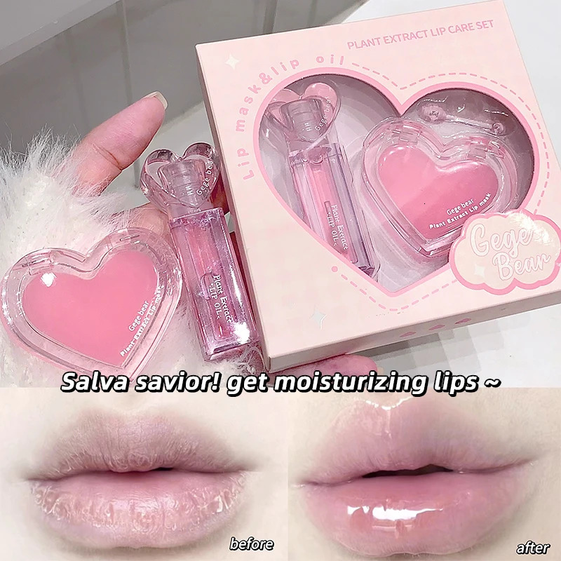 Gege Bear plant ct Lip Balm Set Moisturizing Gloss Colorless 250716