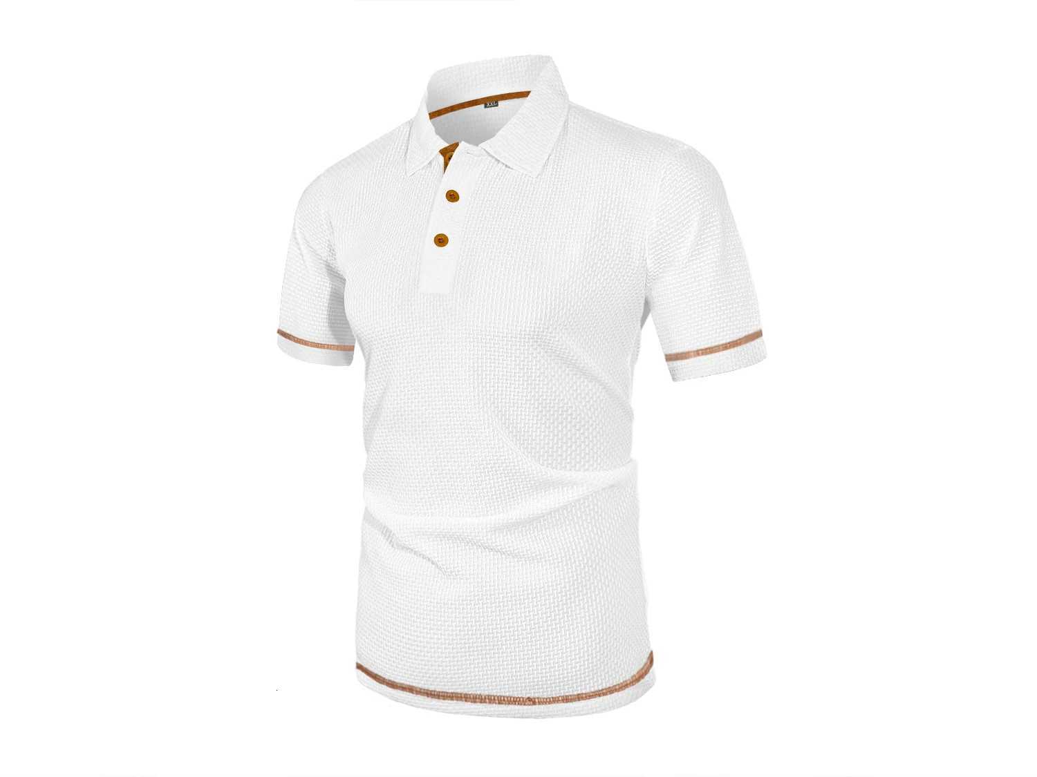 Summer Ice Silk Lapel Polo Mens Short-Sleeved T-Shirt Mens Top XJ250725