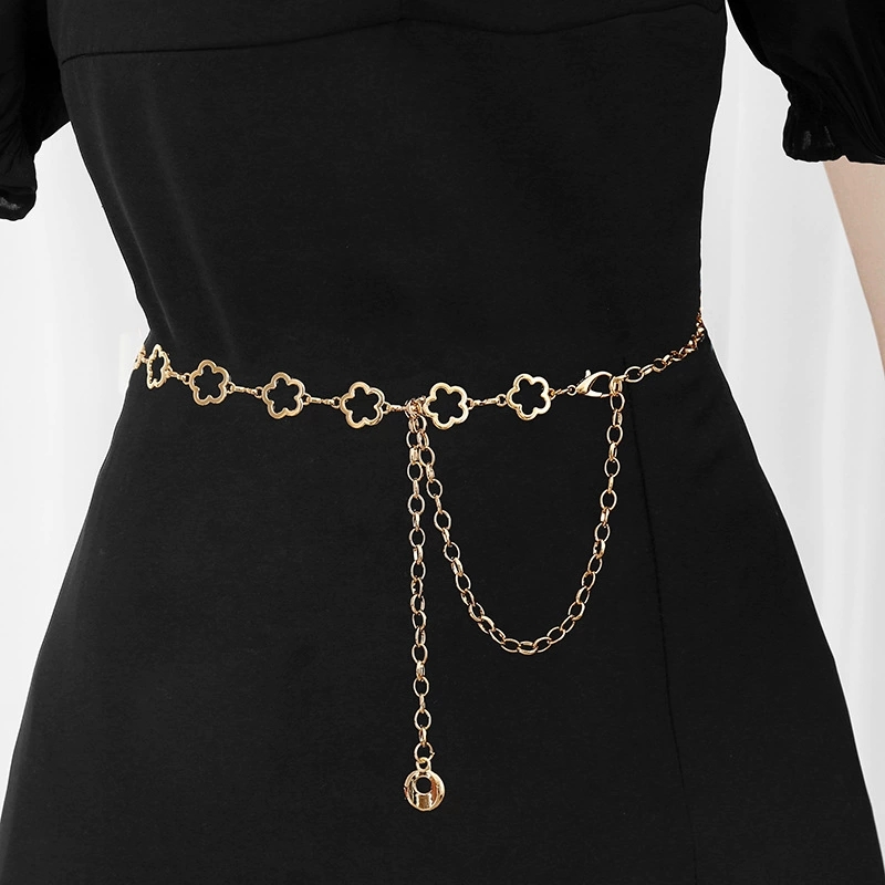 Chic Womans Adjustable Chain Belt Elegant Circlet Design Perfectly Complements Any Outfit