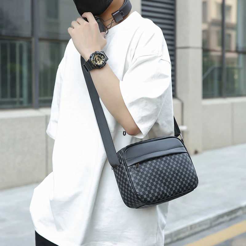 2023 Casual Lightweight Business Shoulder Bags for Men PU Leather Messenger Bag Comfortable Wide Strap Crossbody Bags Designer M Y250724