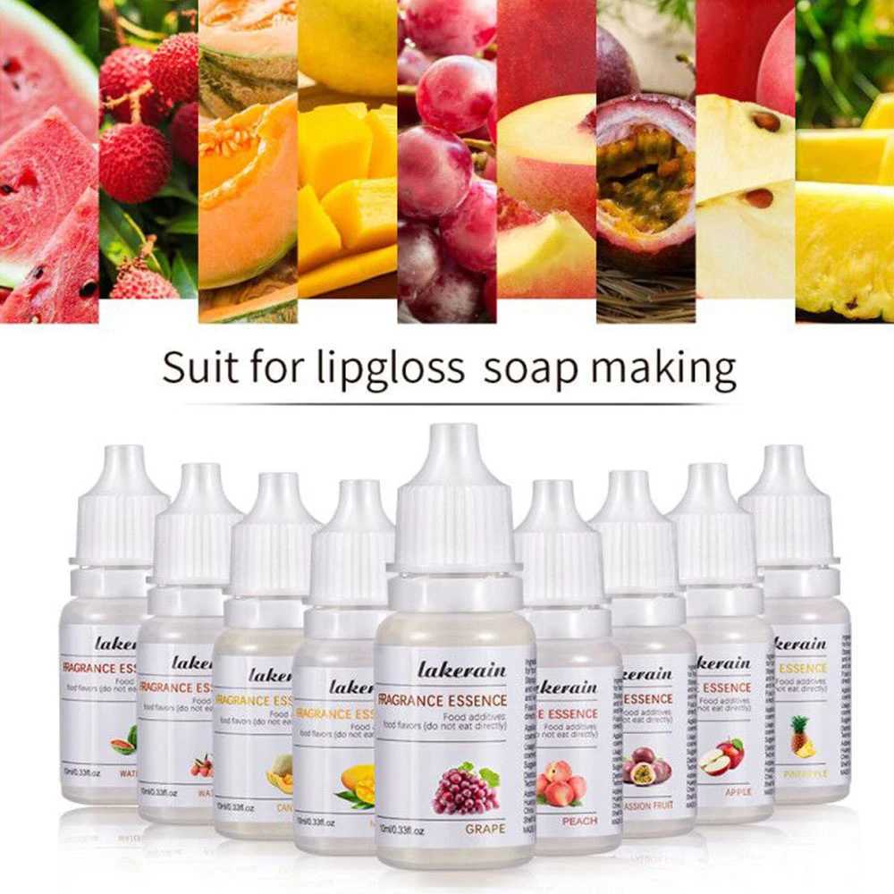 Lip Gloss DIY 10ml Pure Fruit Fragrance Oil Diffuser Essential Oils Strawberry Flavoring Oil For Soap Making Lipgloss EssenceXJ250724