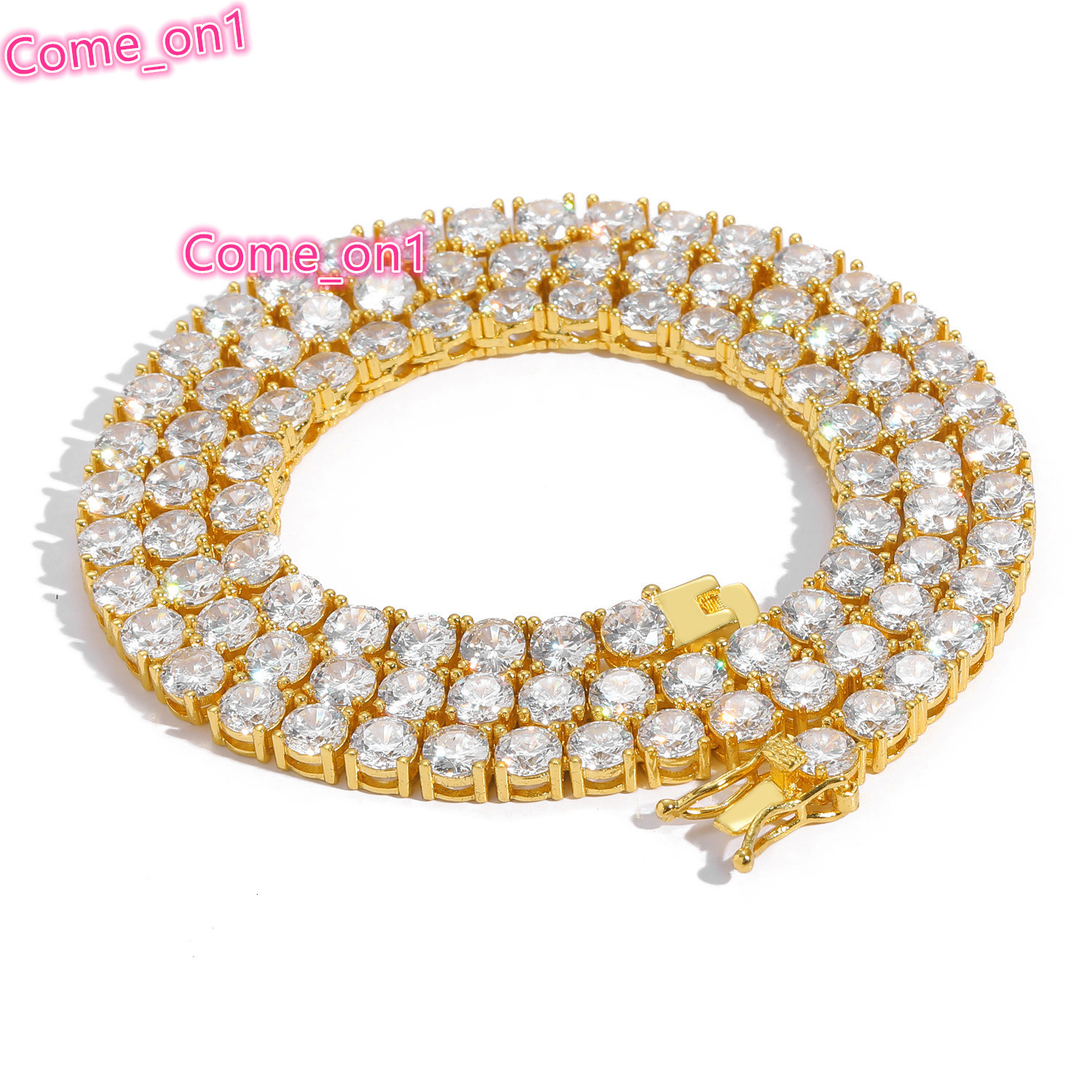 BES 3mm 4mm 5mm Gold Plated Bling Tennis Necklace Iced Out CZ Tennis Chains Bracelet Necklace Hip Hop Jewelry for Men
