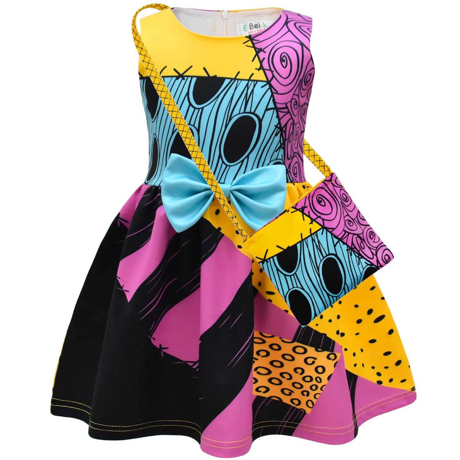 Girl Dress Bow Suit Halloween Costume Sister Brother Sally Cosplay Costume Baby Children Ruffle Tracksuit Birthday Par Outfit Z250725