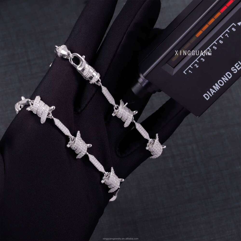 RTS VVS Mossanite S Sier Hip Hop for Men Women 100% Pass Tester Iced Out Moissanite Cuban Link Bracelet