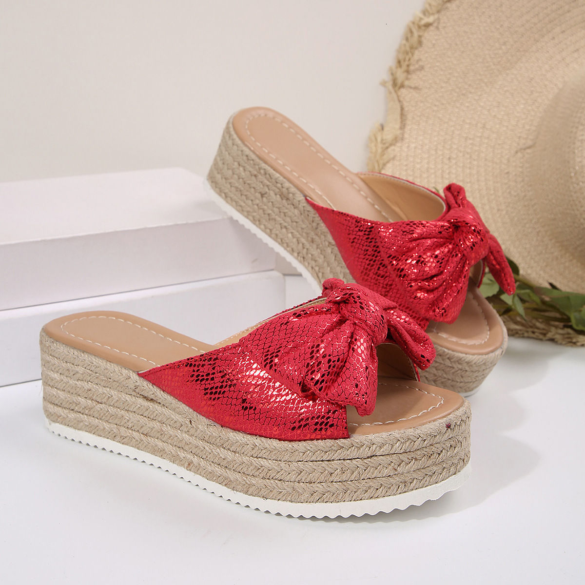 Ddmysports Platform Thick Sole Slippers Summer New Fashion One Strap Sandals Wedge Flower Beach Shoes For Women Outdoor Shoes