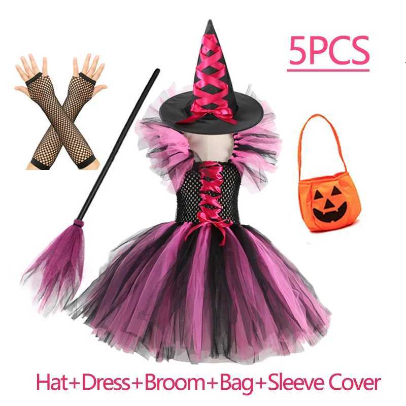 Girls Colour Witch Costume Disguise Halloween Cosplay Carnival Par Christmas Toddler Kids Princess Dress Prom Gown Dress Z250725