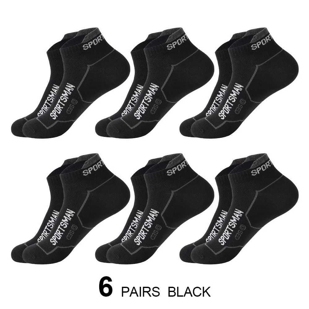 6 Pairs High Quality Socks Mens Summer Man Short Socks Breathable Ankle Socks Cotton Sports Socks Black Thin Cut Run Men Socks X250725