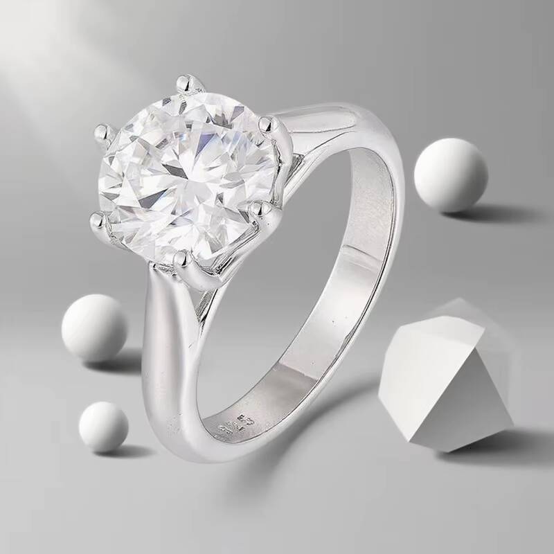 Moissanite 925 Sterling Silver Ring Womens Classic Luxury High-quality Moissanite Ring Can Be Customized Wholesale Manufacturer
