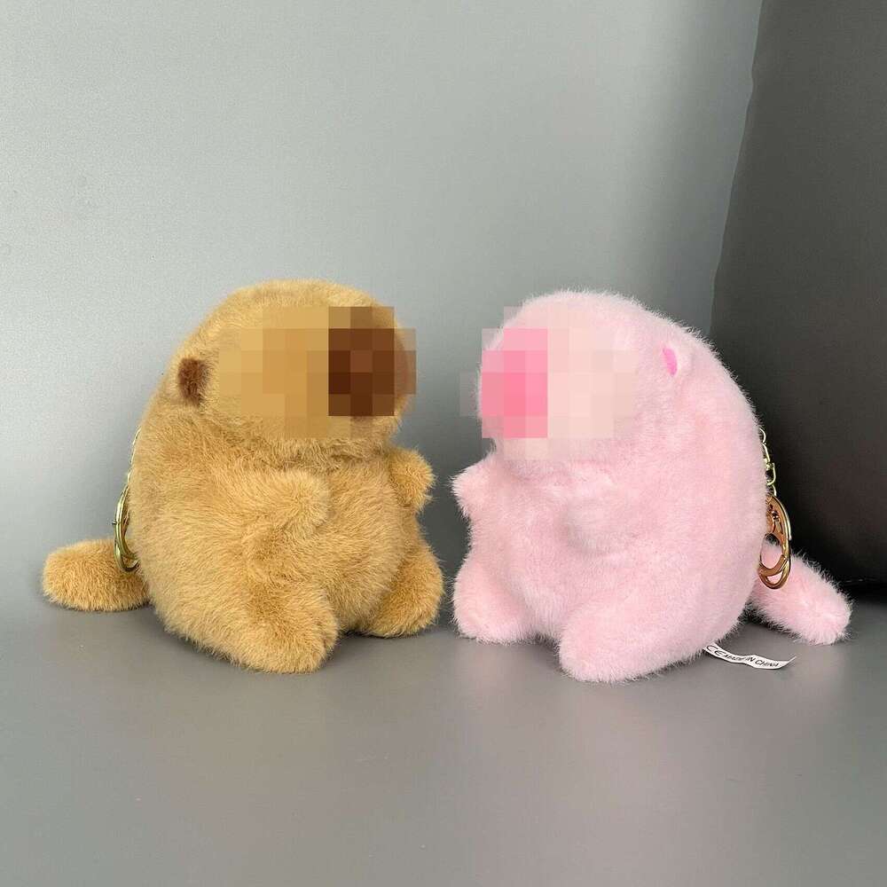 New Capybara Wagging Tail Little Animal Pull Rope Rotating Squeaky Plush Toy