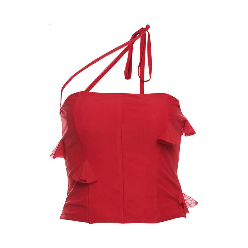 2025 Spring New Women's Solid Color Slim Fit Camisole Fashion Low Waist Mesh Half Skirt a0f