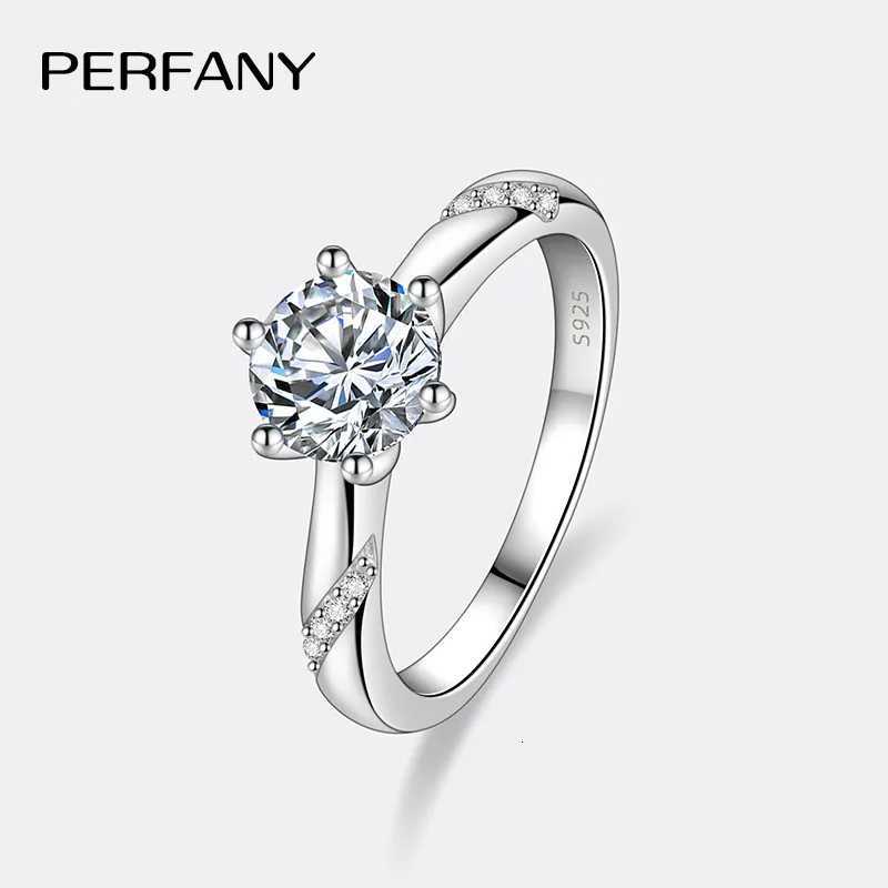 PERFANY 1-3CT Womens Moissanite Ring S925 Pure Silver Six Claw Laboratory Trained Diamond Engagement Ring Wedding Jewelry W250417