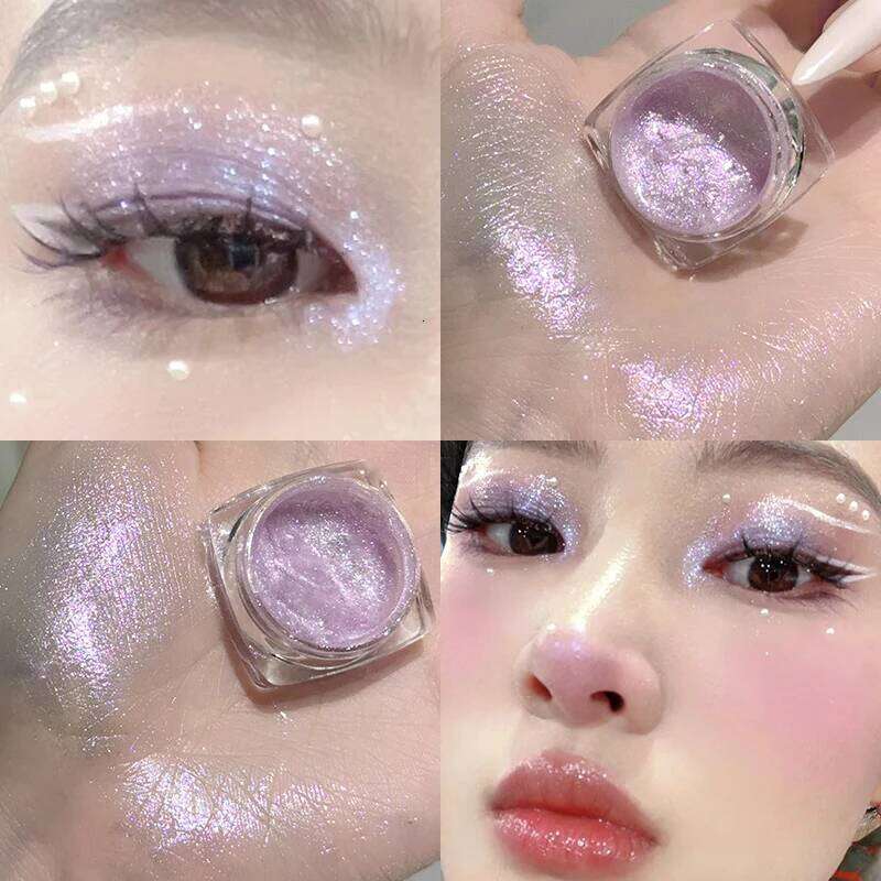 Sparkling Glitter Liquid Gel Eyeshadow Metallic Sier White Highlighter Sequins Shadow Waterproof Shiny Silkworm Eye Makeup X250723 X2