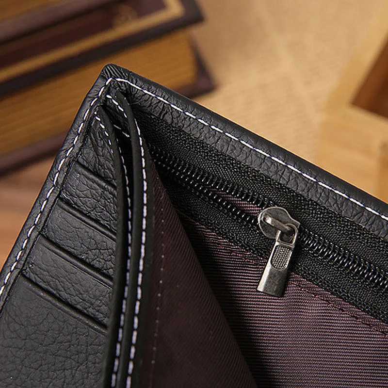 JINBAOLAI Men Wallets Genuine Leather Card Horder Short Zipper Male Wallet Coin Pocket Photo Holder Mens Wallet Z250725