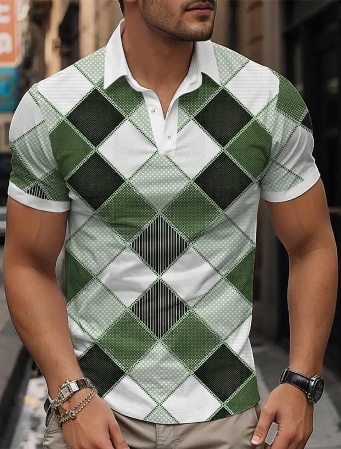 3D Printed Polo Shirt Formal Streetwear Short Sleeve Cuffed Spring and Summer Micro Stretch Lapel Polo Shirt XJ250725