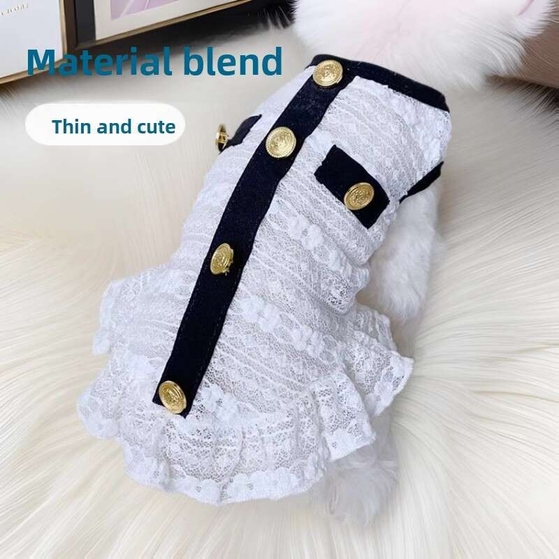 Pet Summer Lace Dress Little Chanel Style Small Dogs Cats Thin Milk Dog Clothes
