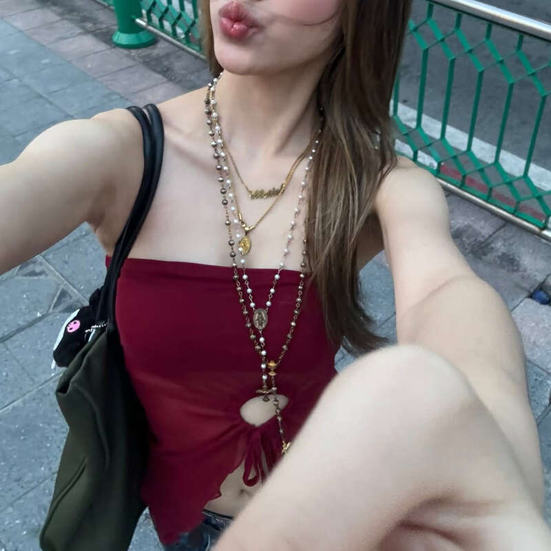 2025 Spring New Women's Fashion Solid Color Slim Street Style Off-Shoulder Tube Top Backless Vest 51f