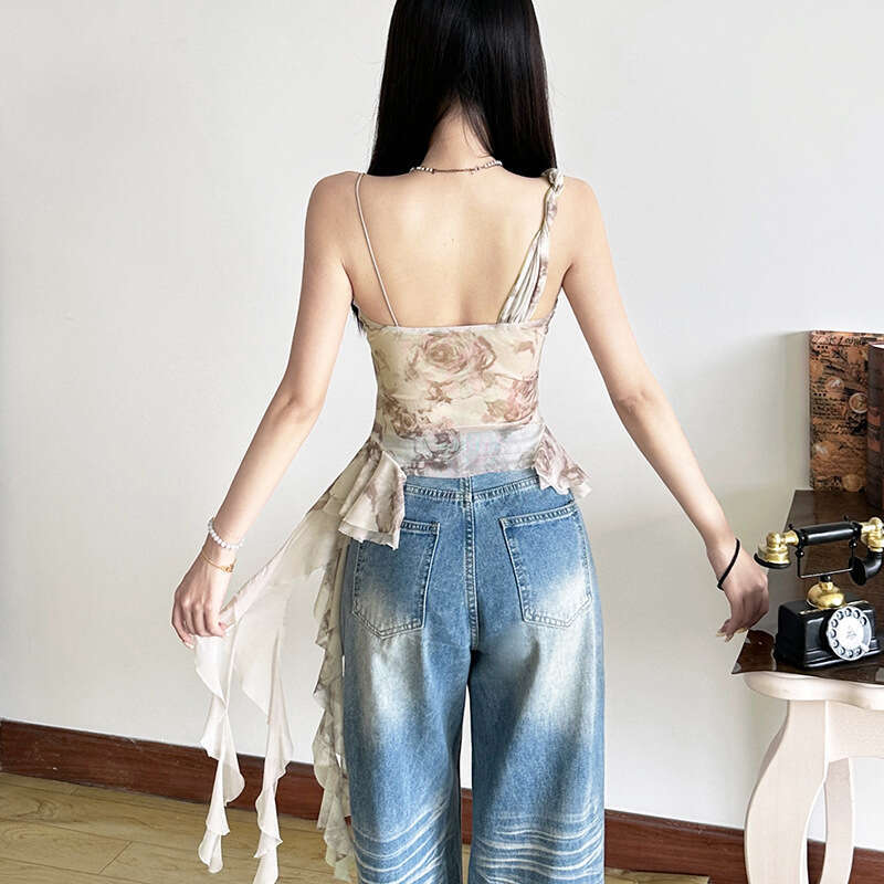 2025 Women's Independent Column Summer New Street Fashion Printed Sexy Slim Camisole for Women 8d3