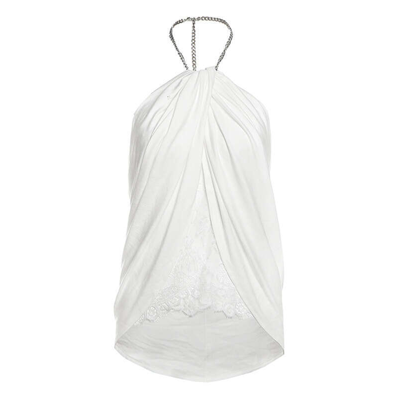 2025 Summer New Pure Desire Hot Girl Sexy Temperament Sleeveless Backless Tie Slim Top Women's Clothing f8c