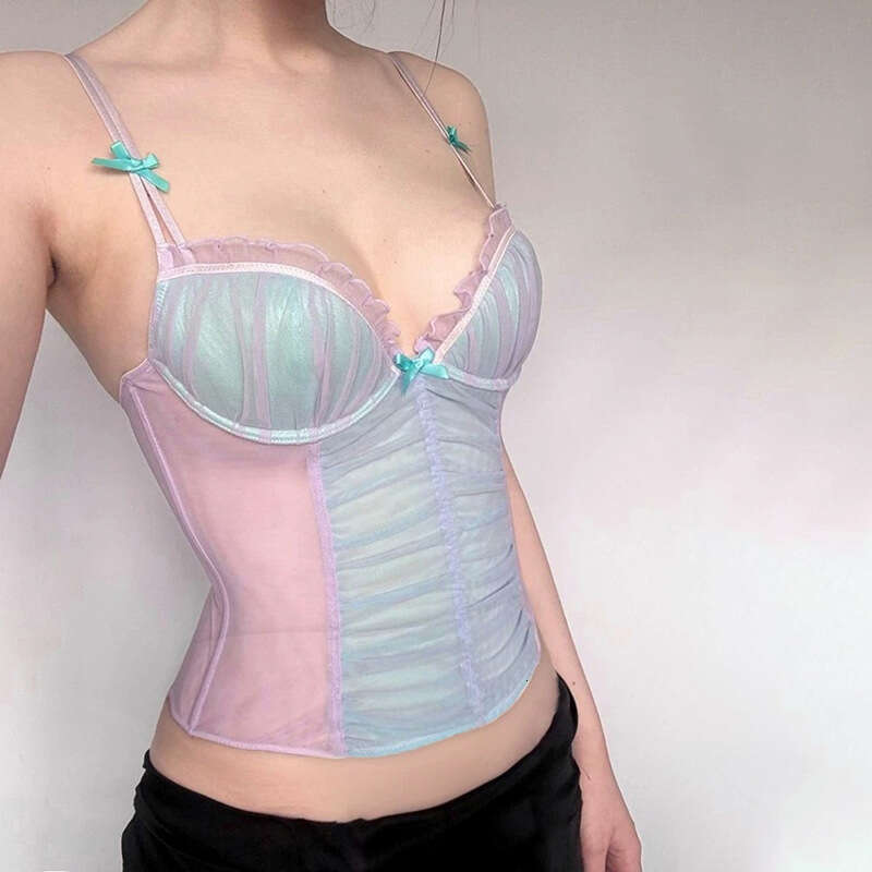 2025 Spring New Women's Solid Color Slim Fit Street Fashion Sleeveless Backless Tank Top e2e