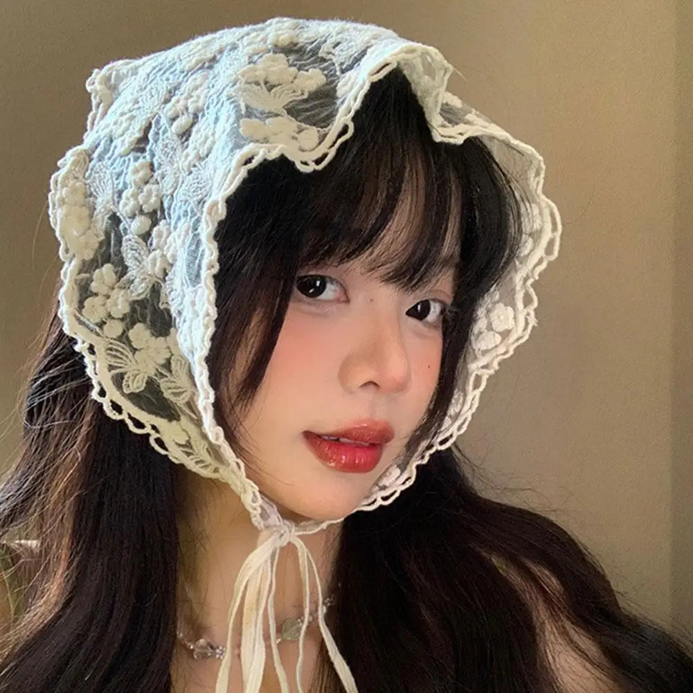Lace Triangular Scarf Hair Band Headscarf Veil Belt Ribbon Edited Hair Band Accessories Korean Girl Women Kerchief 250723