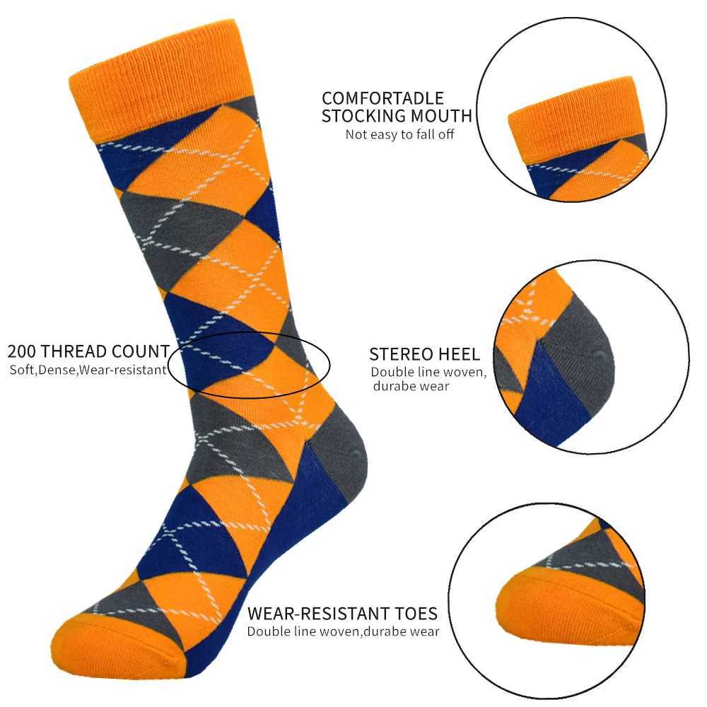 5-Pack Mens Color Dress Casual Fashion Happy Socks Combed Cotton Socks Mens Gifts X2507251