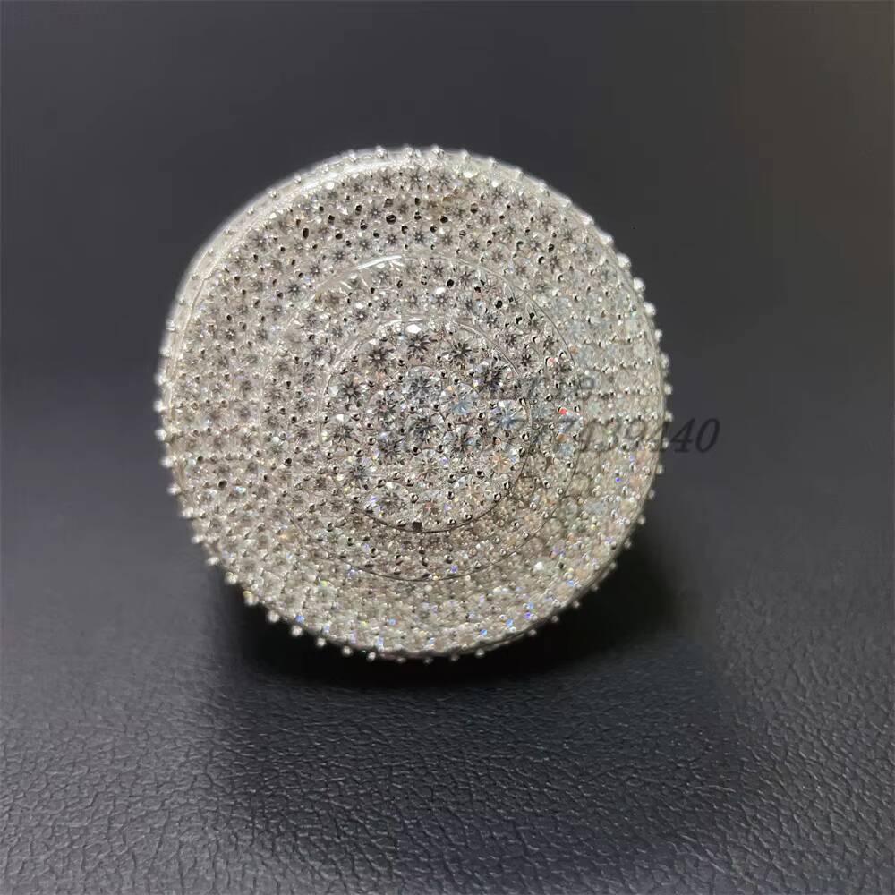 S925 With Vvs Moissanite Diamond Custom Moissanite Ring for Man Hip Hop Jewelry Vvs Moissanite Hip Hop Ring