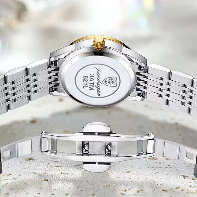 DHwatches POEDAGAR Fashion Calendar Stainless Wristwatch Elegant Women's Watches Simple for Lady Waterproof Luminous Hands Girls Gift