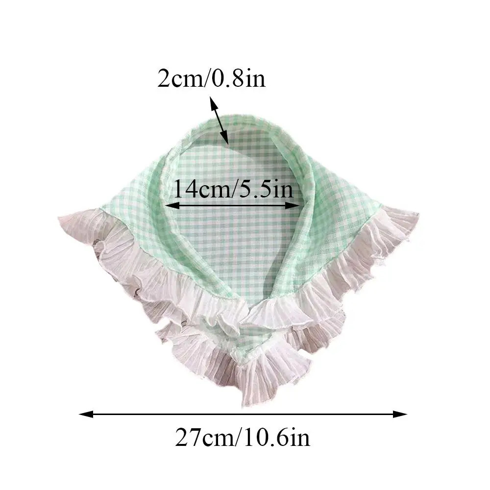 Lace Checkered Headbands Lace Triangle Turban Bandanas Plaid Triangular Headscarf Hairband Po Decoration Hair Accessories 250723
