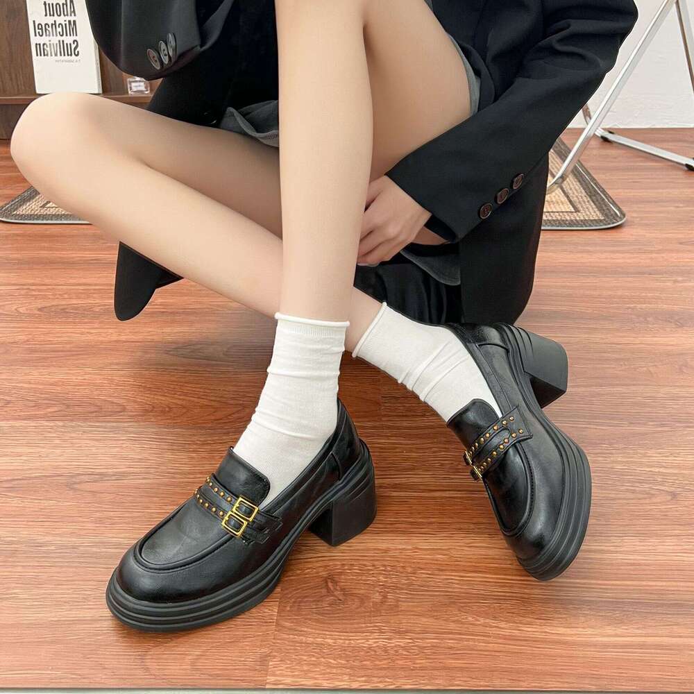 British Small Leather High-End Versatile Women's Loafers Comfortable Soft Sole College Style Uniform Shoes
