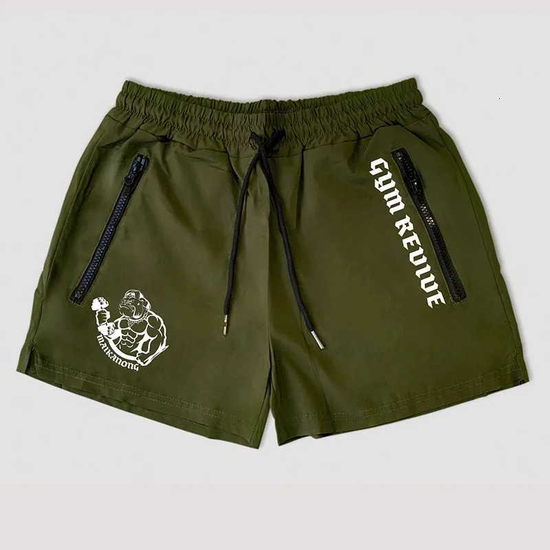 Mens Printed Shorts Summer Quick Dry Side Double Zipper Pockets Design Running Basketball Training Gym Shorts W250724