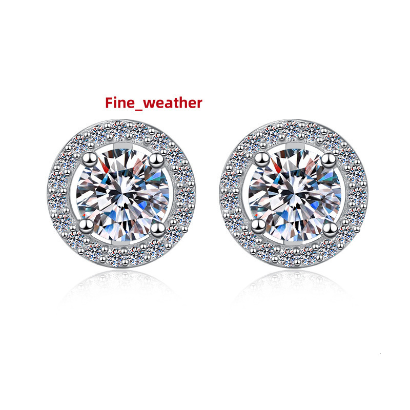 Factory Prices Fine Jewelry Full Moissanite Synthetic Diamond S925 Sterling Silver Screw Black Stud Earrings of Ladies Gift