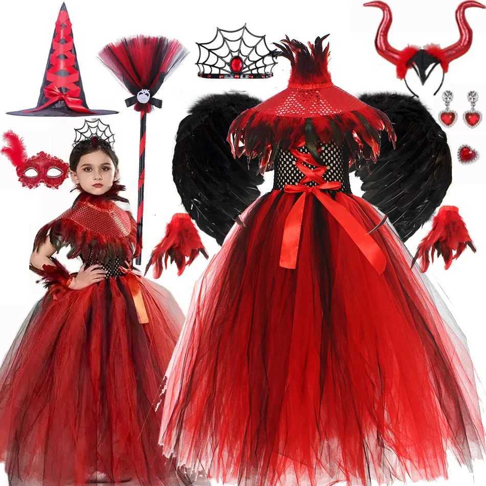 Halloween Vampire Costume for Girls Devil Witch Gothic Puffy Mesh Clothes Demon Vampires Queen Cosplay Carnival Par Dress Z250725
