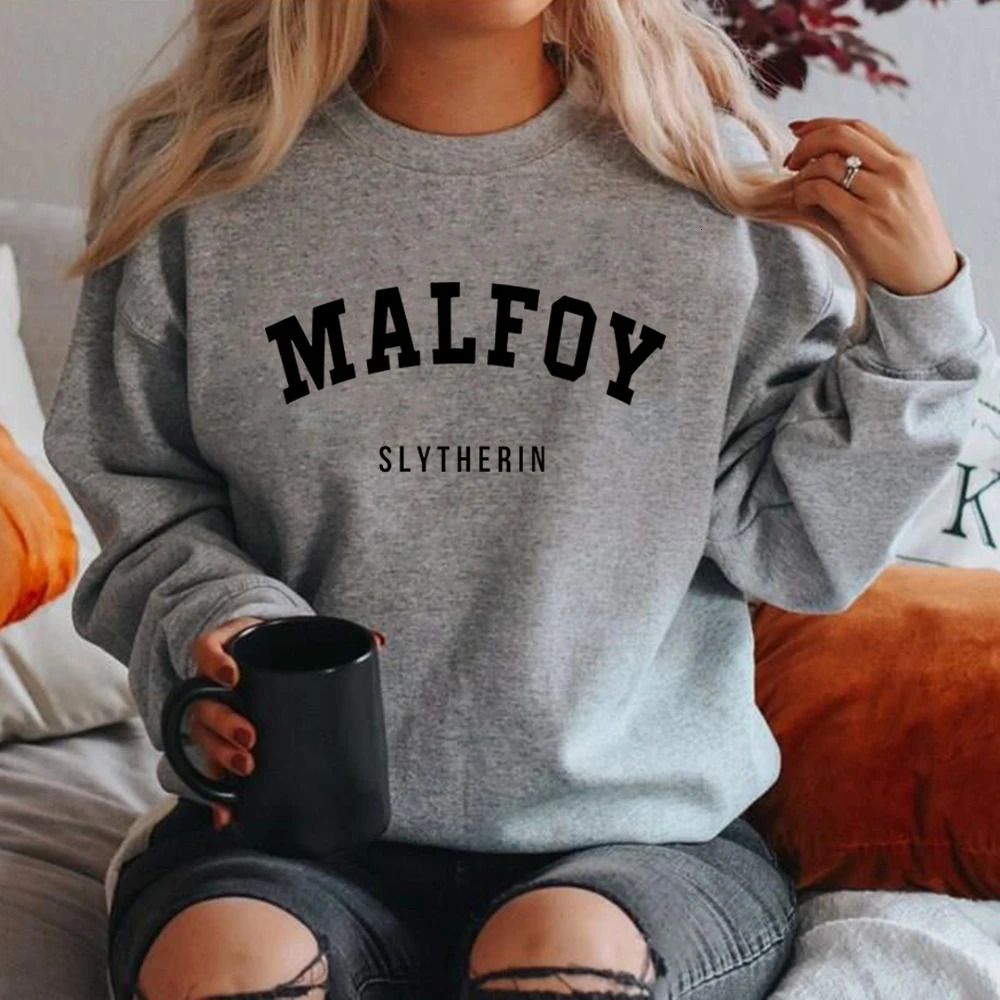 Malfoy Stylish Simple Letter Sweatshirt For Women AllMatch Sportswear Cusual Street Hoodie Crewneck Fashion Clothing 250725