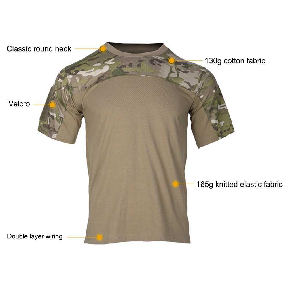 Mens Camouflage Shirts Tees Tactical Combat Shirt Hunting Clothes Tops Workout Clothing Outdoor Breathable Camo T Shirt Y250724