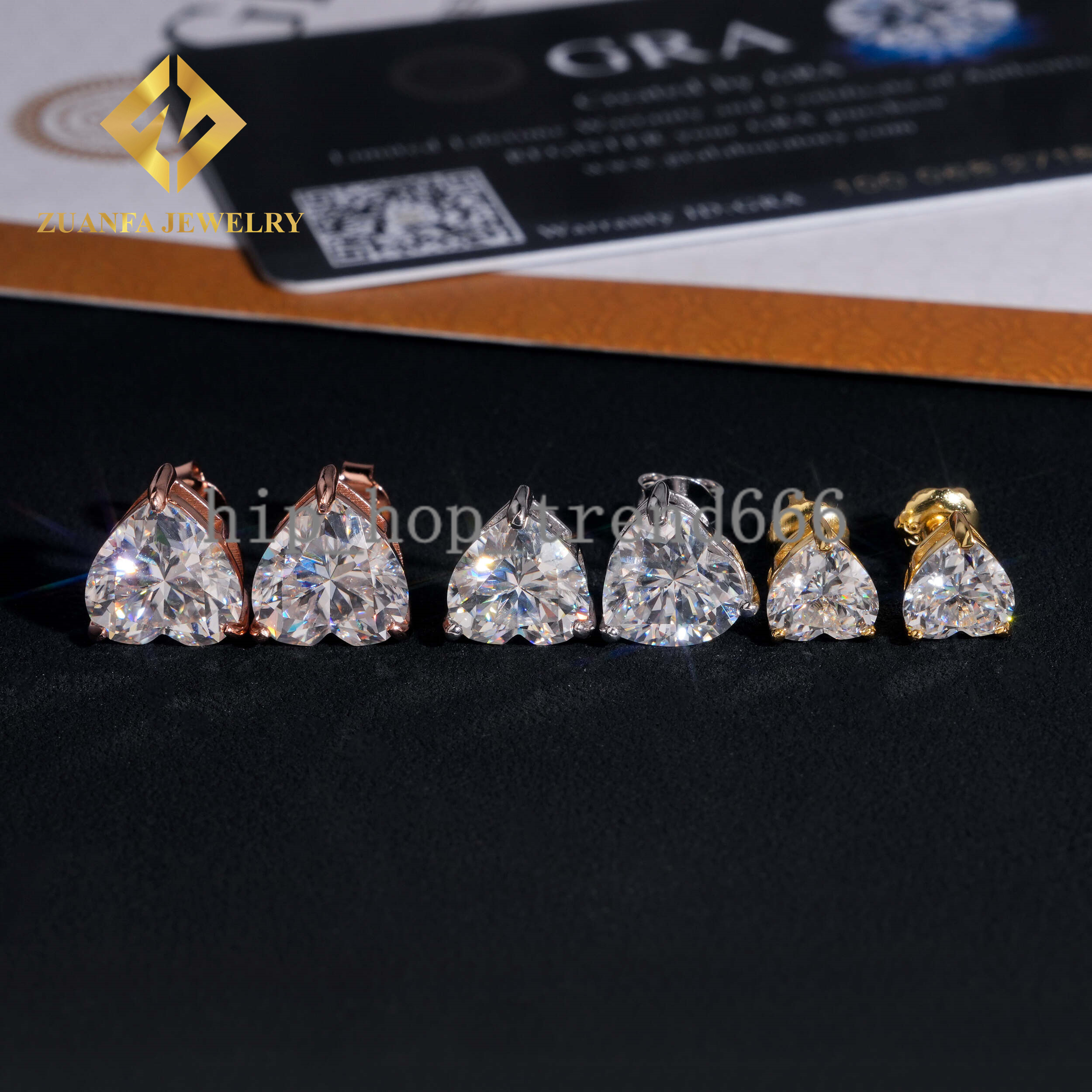 Pass Diamond Tester 925 Solid Silver D Color VVS Heart Shape Moissanite Stud Earrings Men Women Earrings Daily Wear