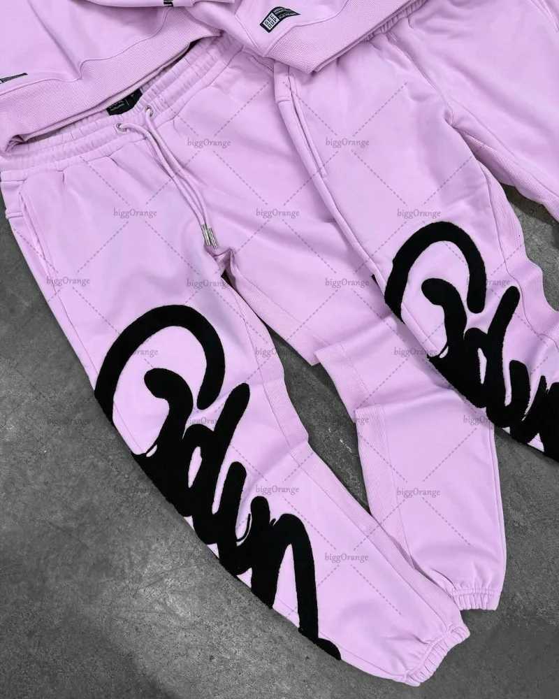 Black Men Clothing Sports Set American New Letter Oversized Hoodies Street Hip Hop Retro Loose Sport Pants X250725