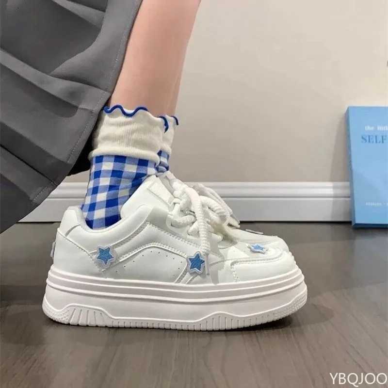 Women Fiable Versatile Platform Sneakers White Frt Tie Spring Casual Comfort Footwear Women Minimalist Breathable Flats XJ250725