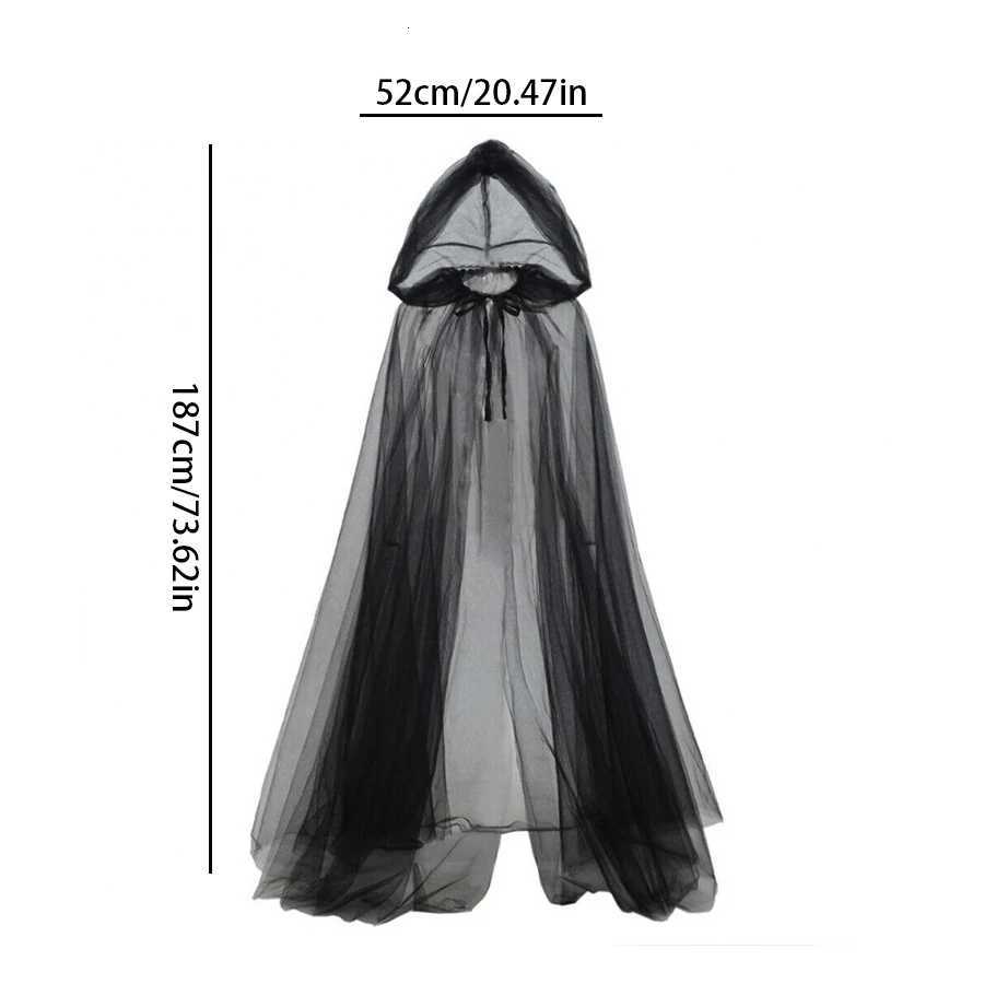 Black Bridal Shl Witch Vampire Cosplay Cloak Halloween Double Cloak Game Par Costume Props Holiday Dress Up Z250725